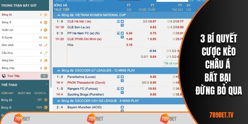 3 bí quyết cược kèo châu Á bất bại đừng bỏ qua