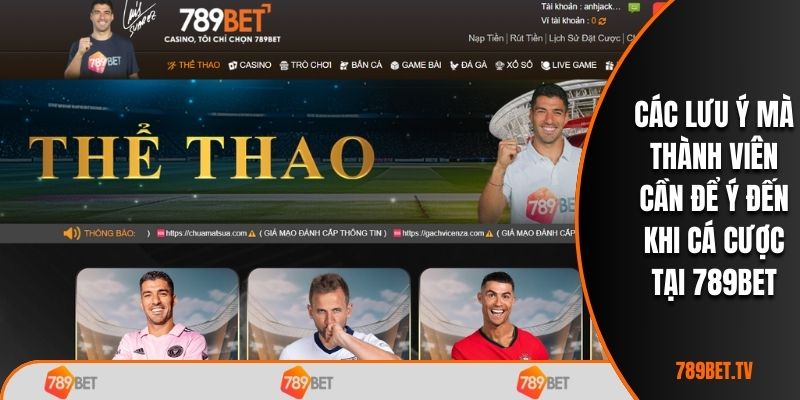 Các lưu ý mà thành viên cần để ý đến khi cá cược tại 789BET
