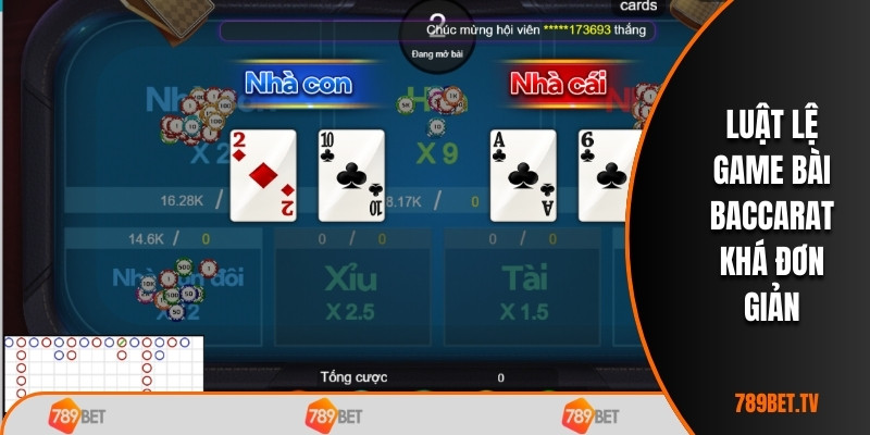 Luật lệ game bài Baccarat khá đơn giản